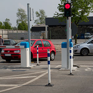 Kickback Poller als Verkehrsleitsystem